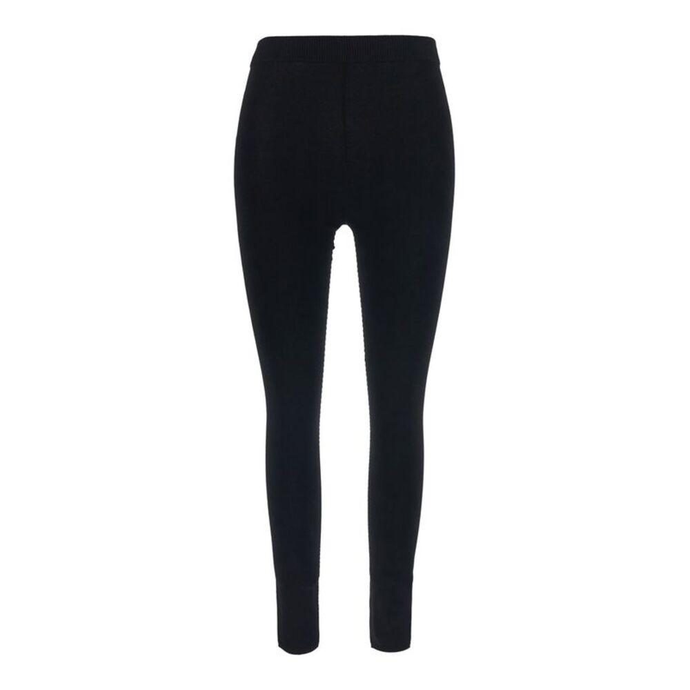 Balenciaga Women Black Leggings With Back Logo Lettering In Viscose Women